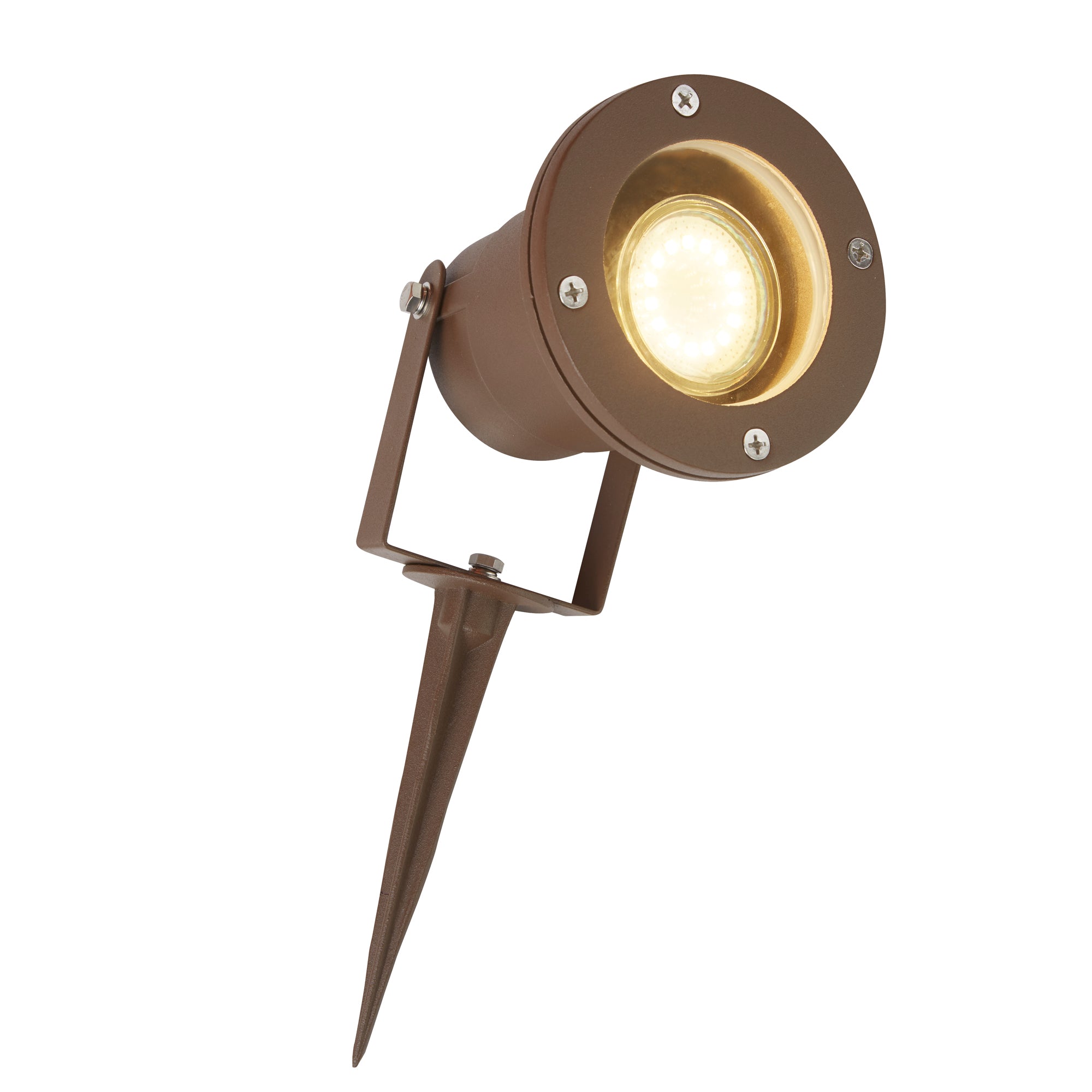 Capri Outdoor Uplight - Aluminium, Rustic Brown & Glass,IP44