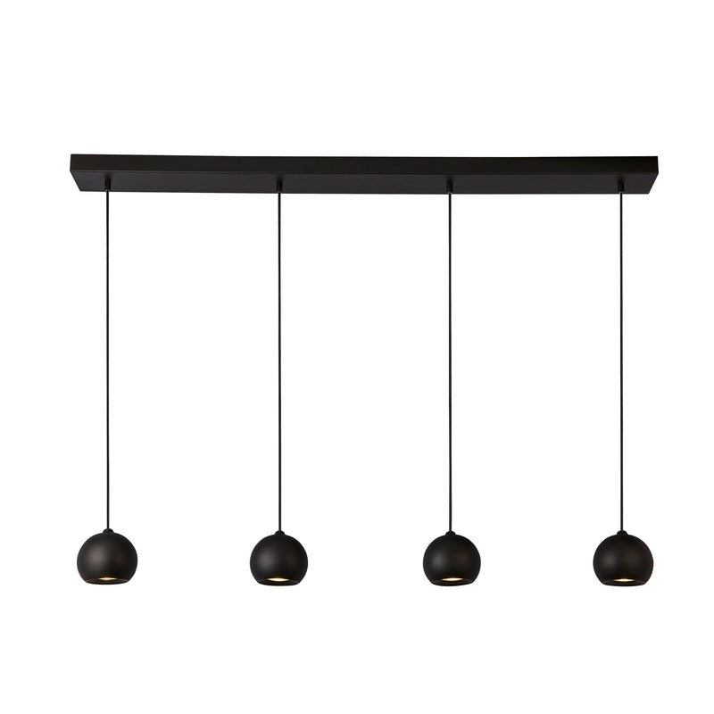 Searchlight 1014-4BK Eindhoven  4Lt Bar Pendant - Sand Black Metal