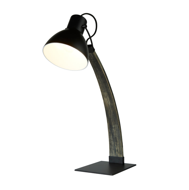 Searchlight 1039BK Nanna Table Lamp - Ash Wood & Matt Black