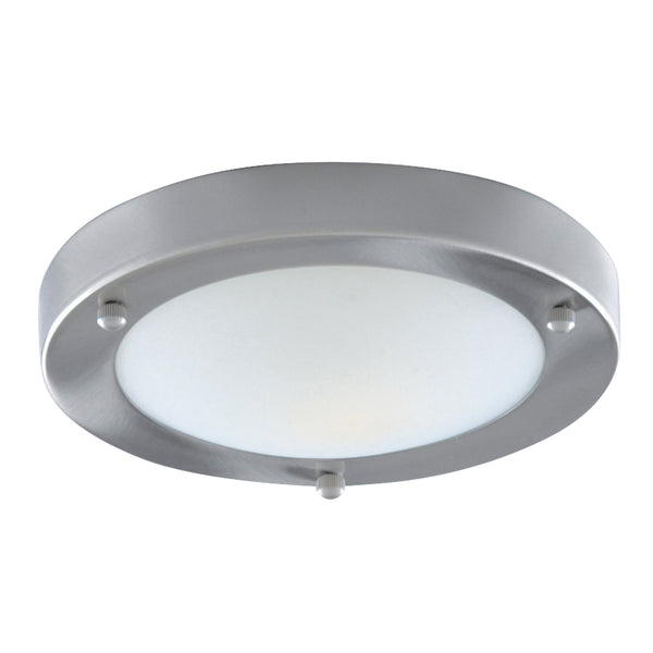 Searchlight 1131-31SS Dublin Bathroom Flush - Satin Silver & Acid Glass