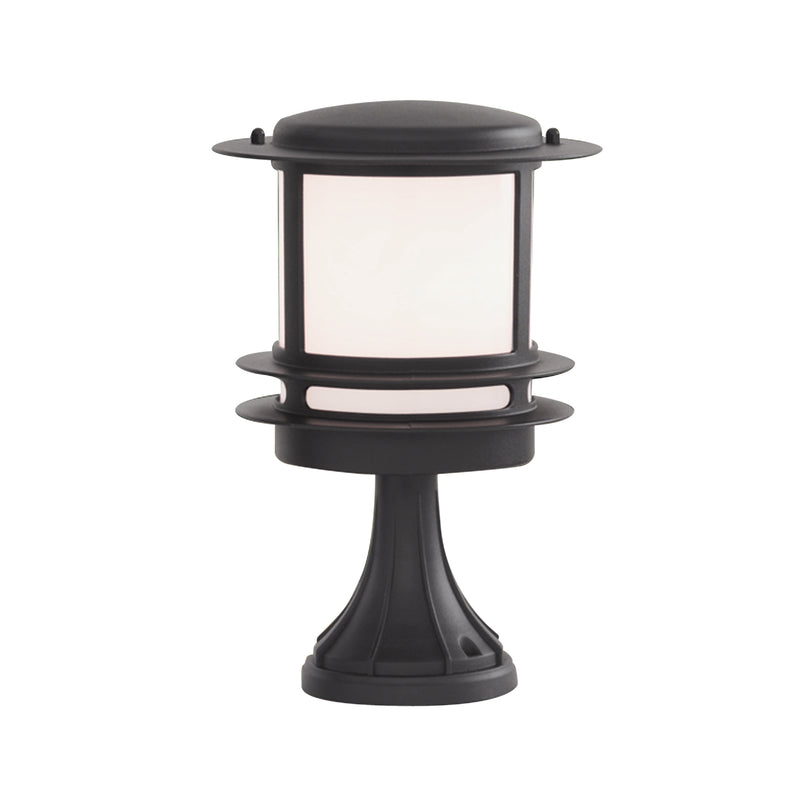 Searchlight 1264 Stroud Bollard - Black Metal & White Polycarbonate, IP44