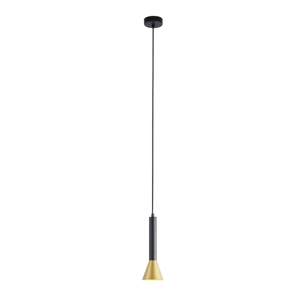 Searchlight 13611-1BGO Signal Pendant - Black & Gold Metal - Searchlight - Falcon Electrical UK