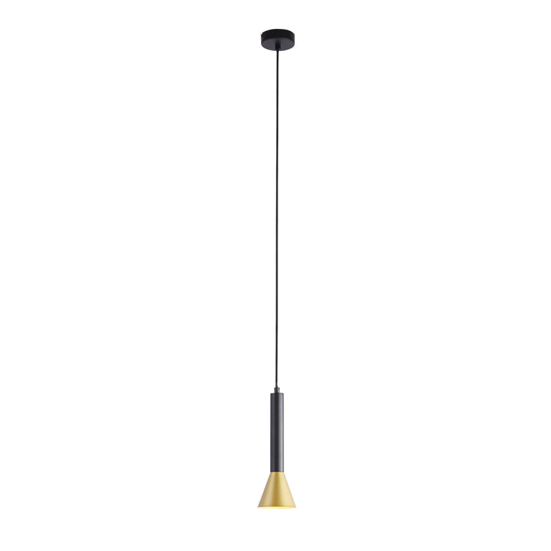 Searchlight 13611-1BGO Signal Pendant - Black & Gold Metal - Searchlight - Falcon Electrical UK