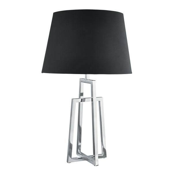 Searchlight 1533CC-1 York Table Lamp - Chrome Base & Black Tapered Shade