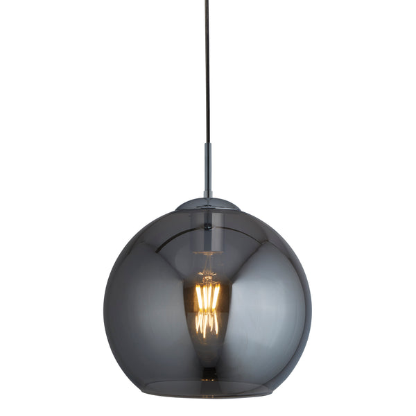 Searchlight 1621SM Balls  Pendant  - Chrome Metal & Smoked Glass