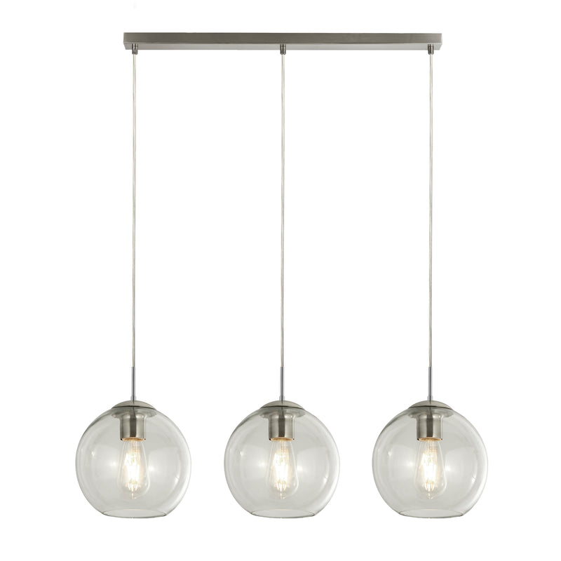 Searchlight 1623-3CL Balls 3Lt Bar Pendant - Chrome & Clear Glass