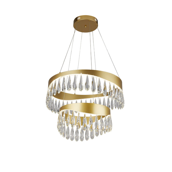 Searchlight 19210-2GO Jewel 2 Tier Pendant  - Gold & Crystal