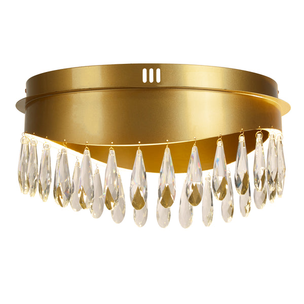 Searchlight 19211-1GO Jewel Flush - Gold Metal & Crystal