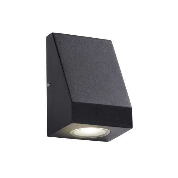 Searchlight 2041-1BK Troy Outdoor Wall Light - Black Metal & Glass