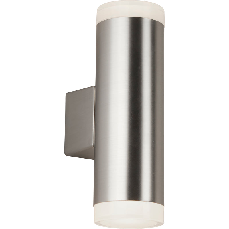 Searchlight 2100SN Metro Outdoor Wall Light - Satin Silver Metal & Glass