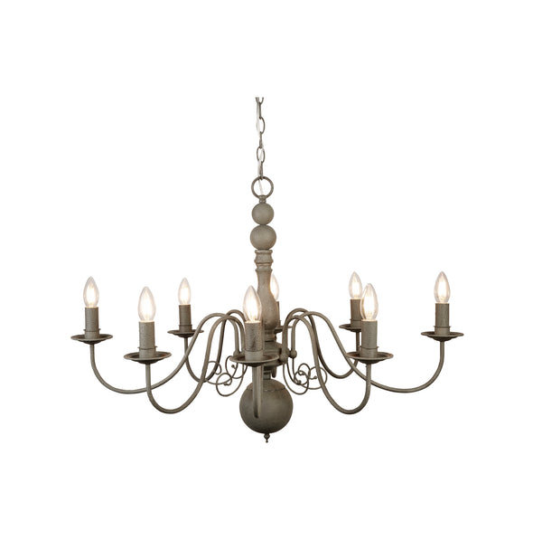 Searchlight 2268-8GY Greythorne 8Lt Pendant - Textured Grey Metal