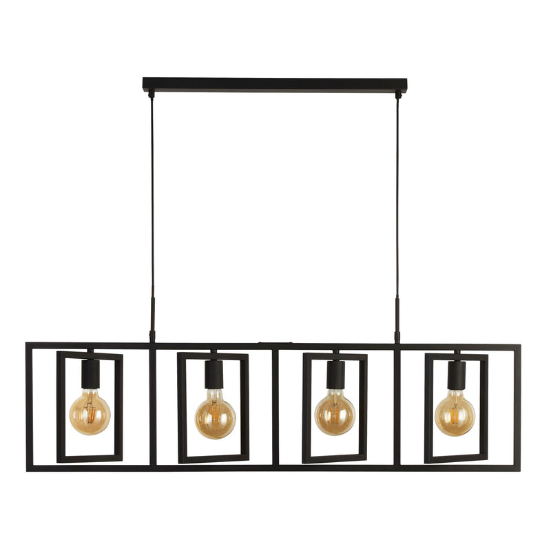 Searchlight 23203-4BK Plaza 4Lt Pendant - Matt Black Metal