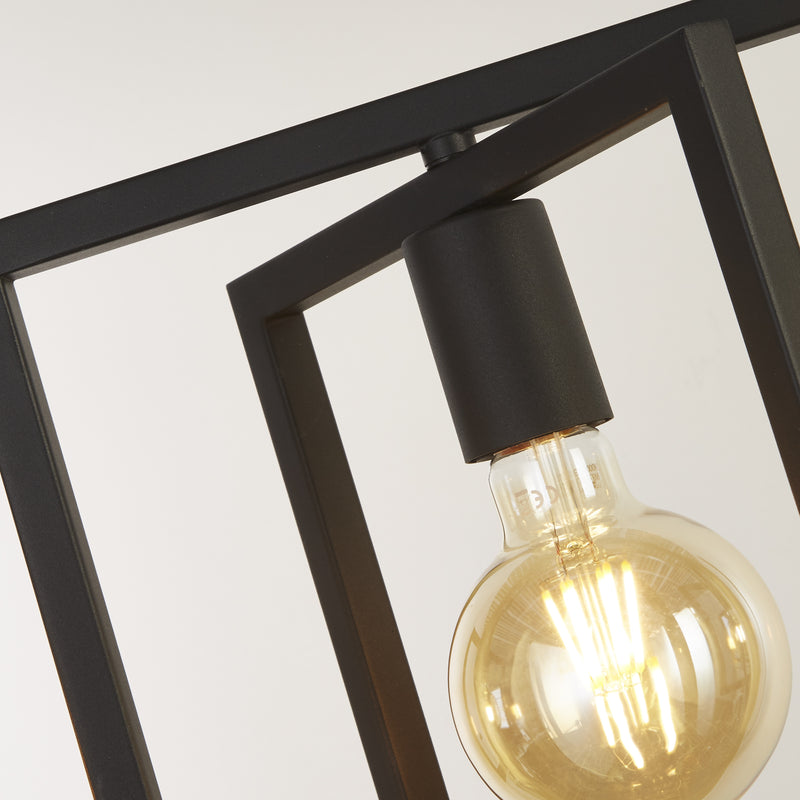 Searchlight 23203-4BK Plaza 4Lt Pendant - Matt Black Metal