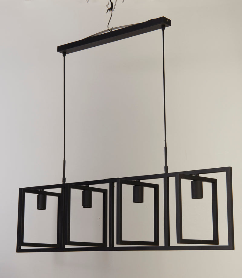 Searchlight 23203-4BK Plaza 4Lt Pendant - Matt Black Metal