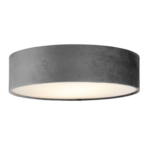 Searchlight 23298-2GY Drum 2Lt Flush - Grey Velvet