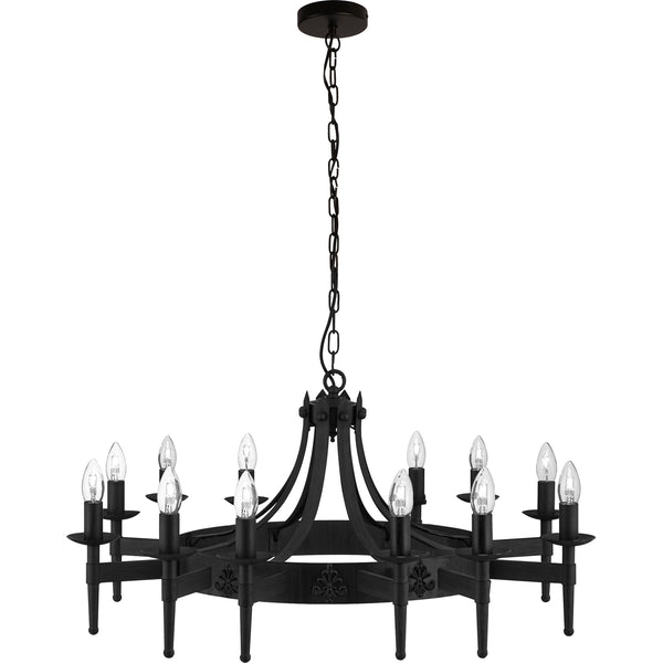 Searchlight 24212-12BK Cartwheel II 12Lt Pendant - Black Wrought Iron