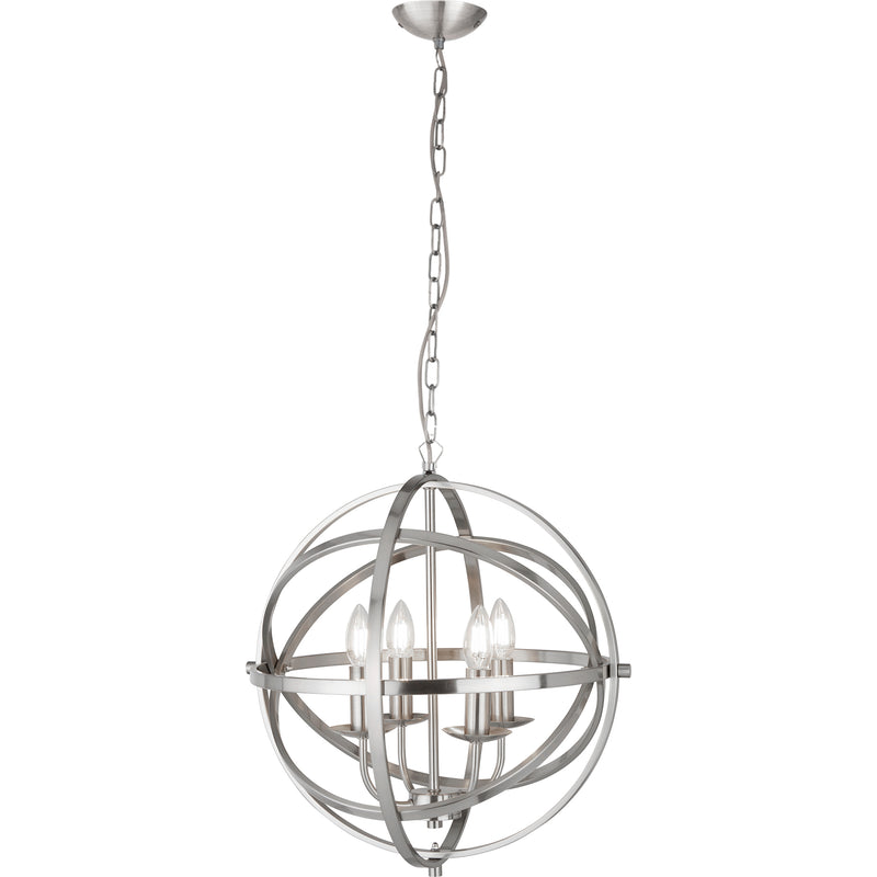 Searchlight 2474-4SS Orbit 4Lt Pendant  - Satin Silver Metal