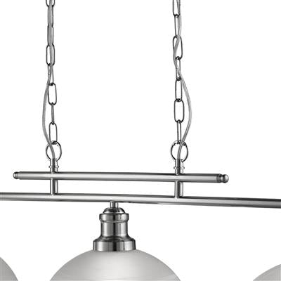 Searchlight 2683 - 3SS Bistro 3Lt Bar Pendant - Satin Silver Metal & Acid Glass - Searchlight - Falcon Electrical