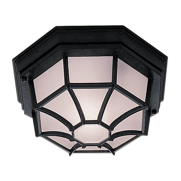 Searchlight 2942BK Vermont Outdoor Wall/Ceiling Light - Black Metal & Glass