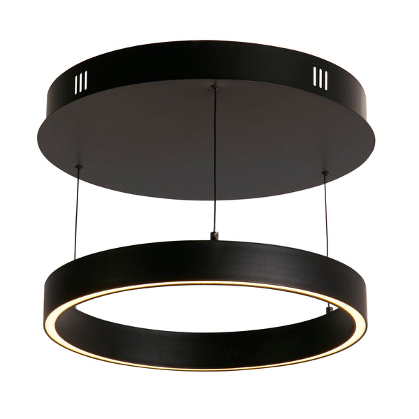 Searchlight 30410BK Layla Gesture Control Pendant - Black Metal & Opal Acrylic