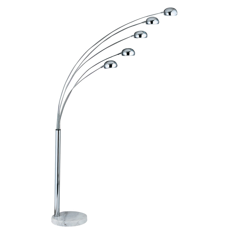 Searchlight 3085-5CC Giraffe 5Lt Floor Lamp  - Chrome Metal & White Marble Base