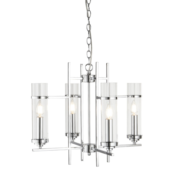 Searchlight 3094-4CC Milo  4Lt Pendant  - Chrome Metal & Glass