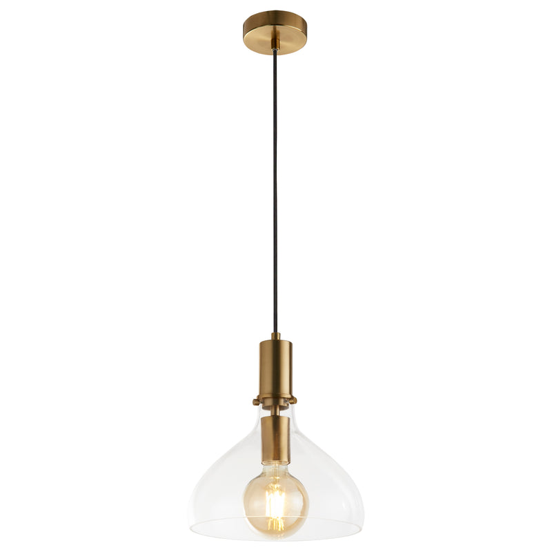 Searchlight 31031-1PB Margarita Pendant - Brass Metal & Glass