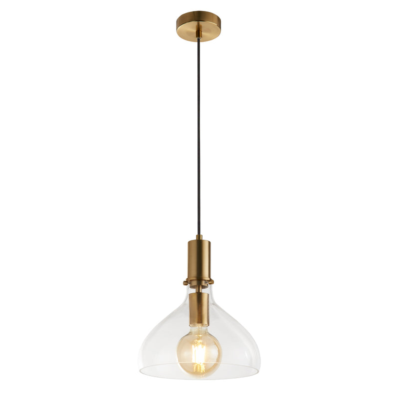 Searchlight 31031-1PB Margarita Pendant - Brass Metal & Glass