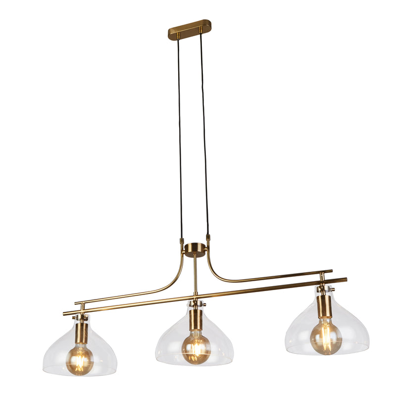 Searchlight 31031-3PB Margarita 3Lt Bar Pendant - Brass Metal & Glass - Searchlight - Falcon Electrical UK