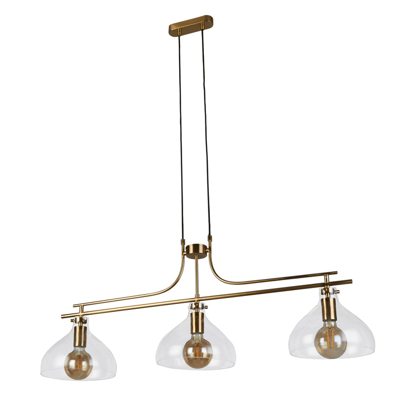 Searchlight 31031-3PB Margarita 3Lt Bar Pendant - Brass Metal & Glass - Searchlight - Falcon Electrical UK