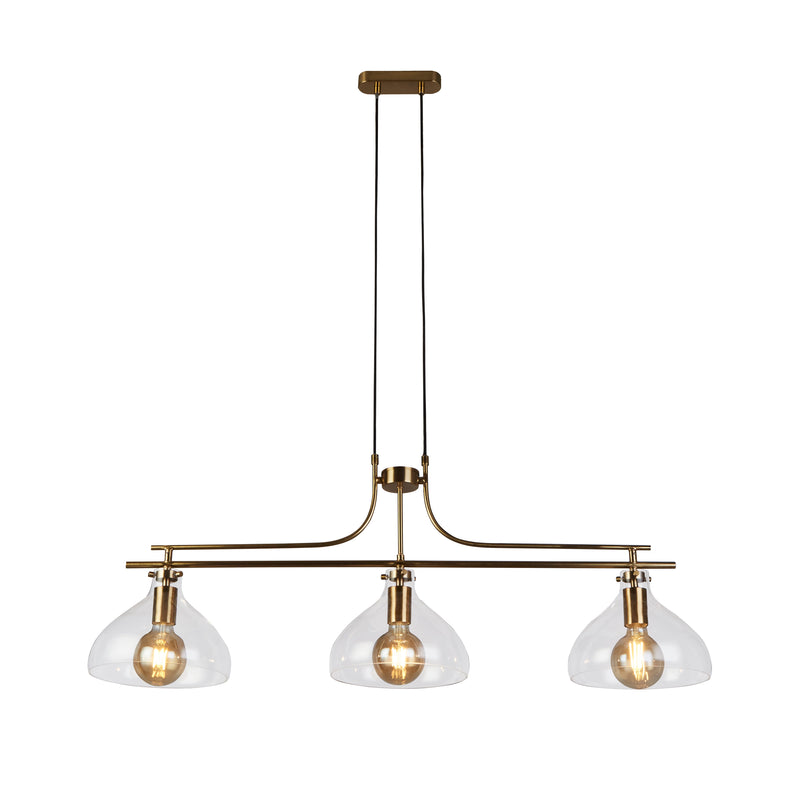 Searchlight 31031-3PB Margarita 3Lt Bar Pendant - Brass Metal & Glass - Searchlight - Falcon Electrical UK