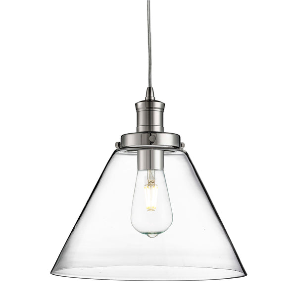 Searchlight 3228CC Pyramid  Pendant  - Chrome Metal & Glass