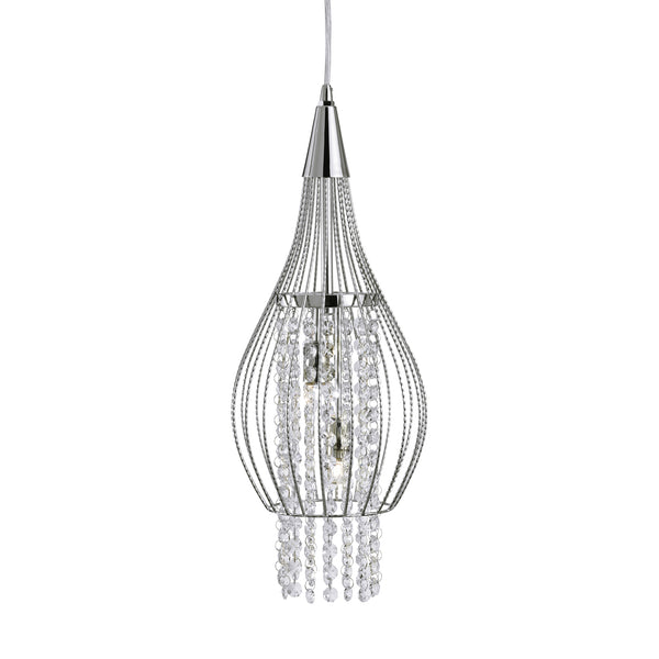 Searchlight 3242-2CC Rocket 2Lt Pendant - Chrome Metal & Crystal