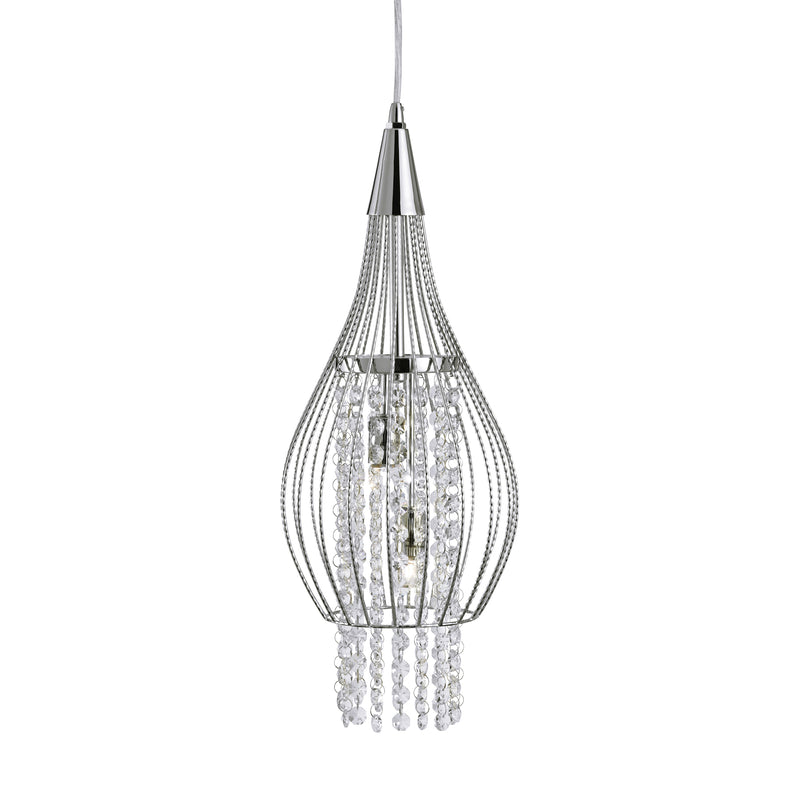 Searchlight 3242-2CC Rocket 2Lt Pendant - Chrome Metal & Crystal