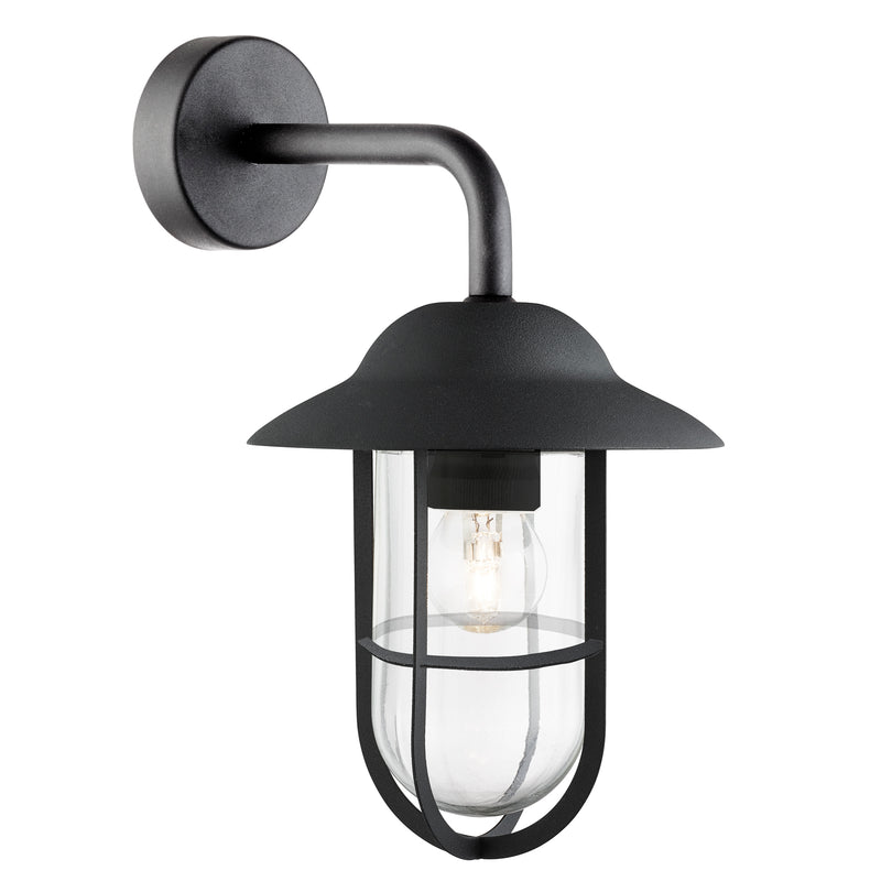 Searchlight 3291BK Toronto Outdoor Wall Light - Black Metal & Clear Glass