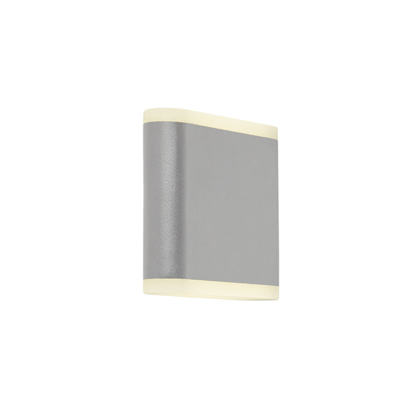 Searchlight 3486GY Stratford Outdoor Wall Light - Grey Metal & White Polycarb