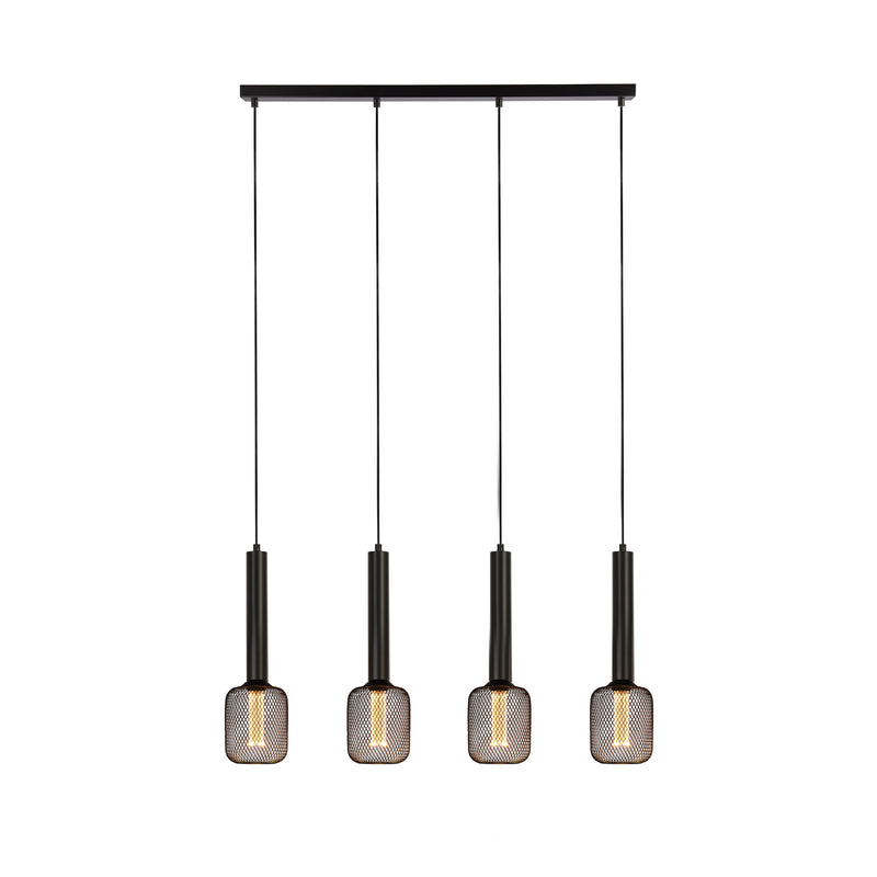 Searchlight 35720-4BK Dulwich 4Lt Bar Pendant - Black Metal