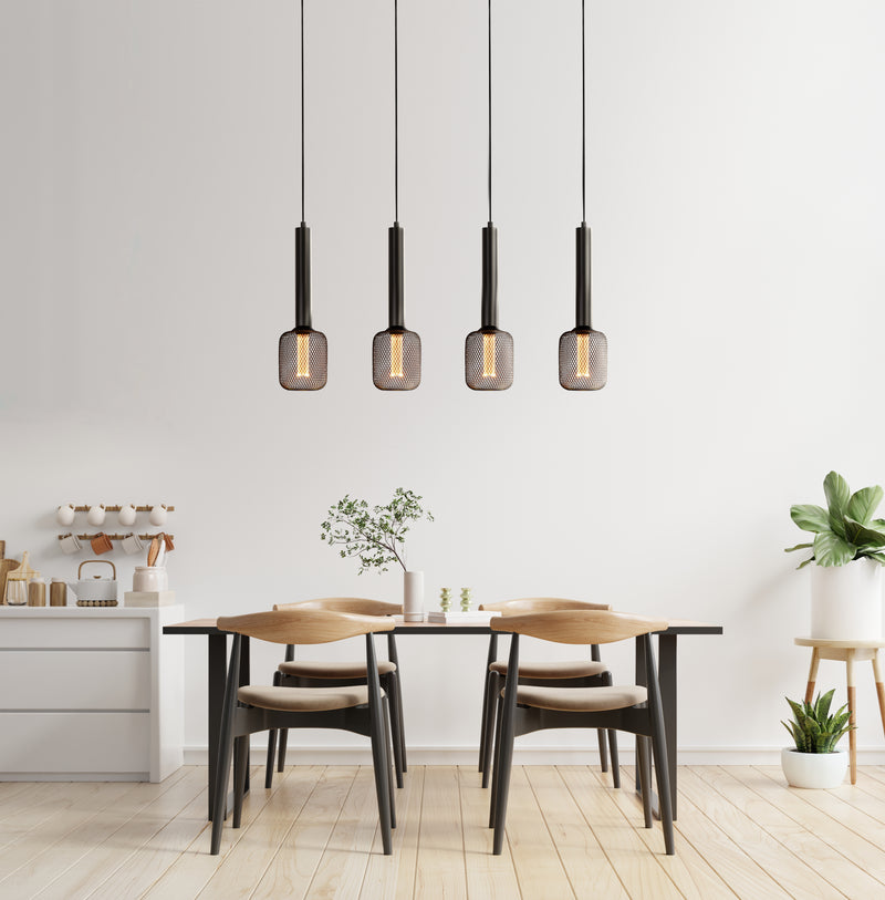 Searchlight 35720-4BK Dulwich 4Lt Bar Pendant - Black Metal