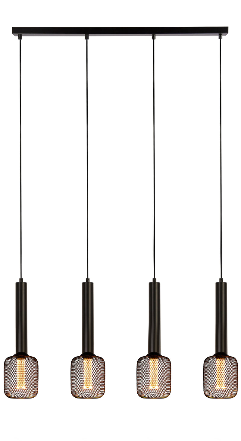 Searchlight 35720-4BK Dulwich 4Lt Bar Pendant - Black Metal