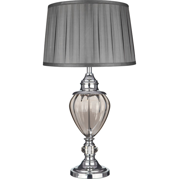 Searchlight 3721CL Greyson Table Lamp - Chrome, Smoked Glass & Pewter Shade