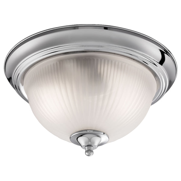 Searchlight 4042 American Diner Flush - Satin Silver & Acid Glass