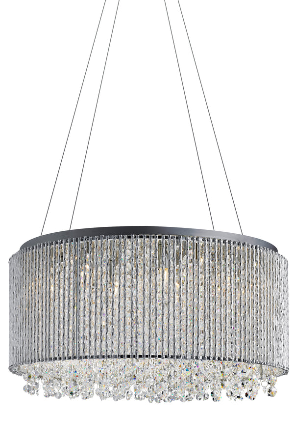 Searchlight 4048-8CC Elise II 8Lt Pendant - Chrome Metal & Clear Crystal