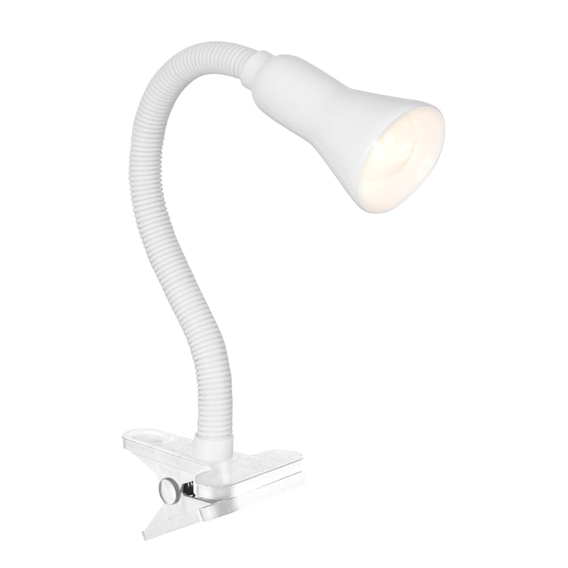 Searchlight 4122WH Desk Partners Flex Clip Task Lamp - White Metal