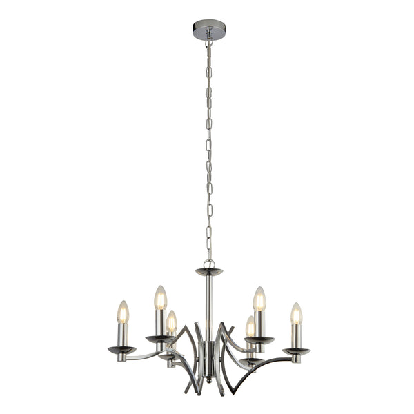 Searchlight 41312-6CC Ascot 6Lt Pendant- Chrome Metal