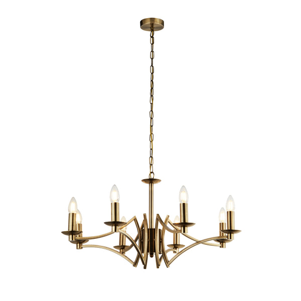 Searchlight 41312-8AB Ascot  8Lt Pendant - Antique Brass Metal