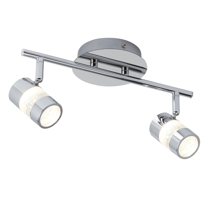 Searchlight 4412CC Bubbles 2Lt LED Bathroom Spotlight - Chrome & Acrylic, IP44