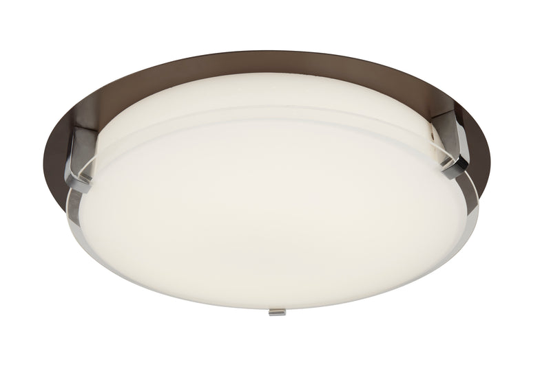 Searchlight 4911-30BR Edinburgh LED Flush  - Brown Metal & Opal Glass