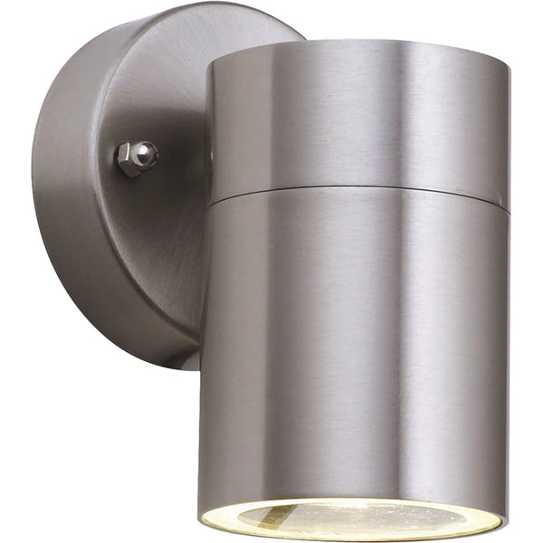 Searchlight 5008-1-LED Metro Outdoor Wall Light - Stainless Steel Metal & Glass