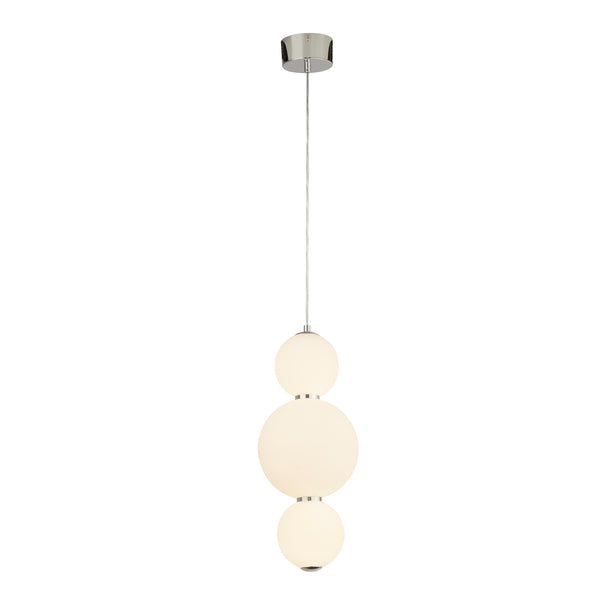 Searchlight 51022-3CC Snowball  3Lt Pendant - Chrome Metal & Opal Glass