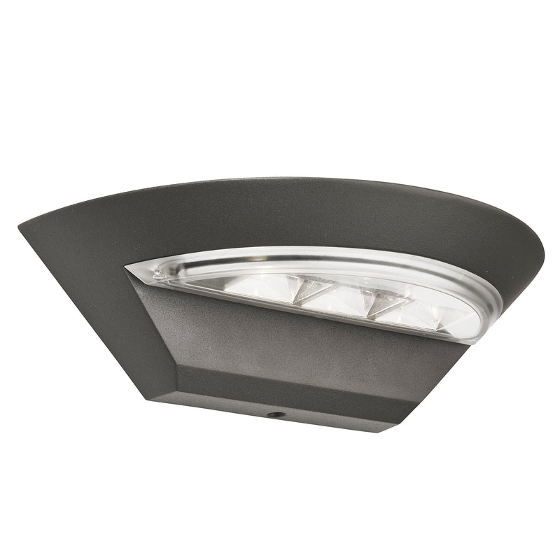 Searchlight 5122GY Lincoln Outdoor Wall Light - Dark Grey Metal & Polycarbonate